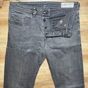 Diesel Jeans Men 32x34 Gray Buster Slim Tapered Leg Stretch Denim Grunge 0859X